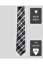 Black Plaid Patterned Gray Tie – 7 cm Wide - 4