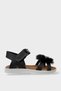 Velcro Plush Bowknot Girls' Sandals Black