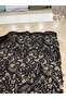 Gold Glitter Shawl Pattern Brode Guipure Lace Fabric - Black & Navy Blue Evening Dress Fabric - 3