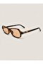 Unisex Rectangular Sunglasses Leopard Pattern Frame Beige Glass Montes C2 - 4