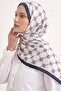 Diamond K Patterned Aqua Soft Shawl 4077 - Dark Blue - 2