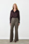 Spanish Style Herringbone Sequin Fabric Trousers - Brown - 2