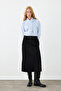 Midi Canvas Skirt - Black - 4