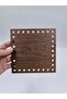 10 Pieces of Wooden Walnut Patterned 15X15 cm 1 Tray Knitting Plate Supla Perforated Coaster Crochet Base Craft Basket Base - 2