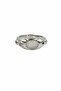 Adjustable Steel Ring with Moonstone Appearance and Colorful Side Stones