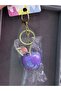Shiny Purple Apple Detailed Gold Color Clip-On Bag Accessory - 2