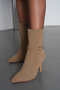 Mink Nubuck Buckle Detailed Women's Mid-Heel Boots - 2