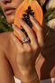 Stylish Ring with Rectangular Cut Stone in Yellow and Grey Tones - 2