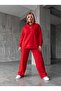 Women's Plus Size Long Sleeve Leopard Detailed Hooded Tracksuit Set 8296-26