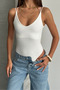 Thin Straps Backless Bodysuit Blouse - 8