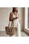 Handmade Crochet Large Knitted Bag with Lining and Colorful Motifs Women's Shoulder Bag 55X31 cm - 3