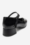 Women's double strap heeled ballet flats - genuine leather - vionne black - 3