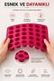 25 Cavity Flower Shape Silicone Cake Mold 5X5 Array Pink Chocolate Ice and Mini Dessert Mold - 7