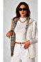 Women's Hooded Plaid Lined Gold Zippered Quilted Puffer Vest - 3