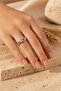 Adjustable Honeycomb Pattern Modern Steel Ring with Shiny Detail - 4