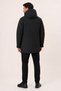 Men's Black, Fleece-Lined, Hooded, Water and Wind Resistant, Long Parka Coat - 6