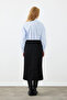 Midi Canvas Skirt - Black - 7