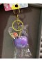 Shiny Purple Apple Detailed Gold Color Clip-On Bag Accessory - 3