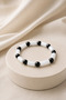 Double Color Onyx Natural Stone Cylinder Bracelet |   Stylish and Modern Unisex Bracelet - White - 3