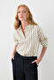 Striped Lyocell Shirt - Ecru - 4