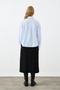 Striped Halter Neck Cotton Shirt - Blue - 8