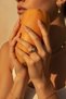 Yellow Color Stone-Studded Steel Ring - Special Design Women's Ring with Shiny Zircon Detail - 2