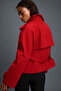 Premium Model Stand Collar Back Windbreaker Detailed Lined Women's Trench Coat Jacket - 3