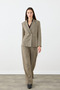 Houndstooth Blazer Jacket - Brown - 2