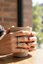 Modern Design Gray Steel Ring with Zircon Stone Detail - 4