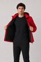 Men's Red, Removable Hood, Water and Wind Resistant, Zippered, Raincoat Jacket - 3