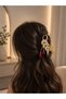 Leaf Figured Cherry Detailed Stoned Women's Hair Clip Stylish Elegant Accessory School Daily Special Occasion Use - 4