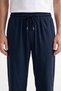 Men's Navy Blue Parachute Fabric Wide Leg Oversize Comfortable Fit Trousers - 5