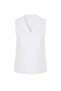 Women's White Resort Collar Sleeveless Linen Shirt