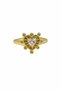Elegant Heart Motif Yellow Color Steel Ring with Shiny Stone Detail