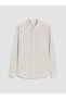 Lcw Vision Brown Regular Fit Striped Linen Blend Men's Shirt - 5