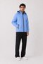 Men's Blue, Removable Hood, Water and Wind Resistant, Zippered, Raincoat Jacket - 6