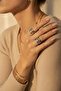 Marine Themed Wide Band Steel Ring with Palm Tree and Starfish Figures Gray - 3