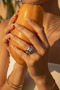 Special Design Gray Color Stone Detailed Embroidered Steel Ring - 2