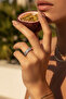 Adjustable Flower Pattern Stone Gray Steel Ring - 2
