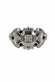 Special Design Gray Color Stone Detailed Embroidered Steel Ring