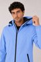 Men's Blue, Removable Hood, Water and Wind Resistant, Zippered, Raincoat Jacket - 2