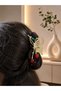 Stylish Women's Hair Clip with Butterfly Figure and Cherry Detail, Elegant Accessory with Stones, Suitable for School, Daily Use, and Special Occasions. - 3