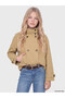 High Collar Girls' Trench Coat - 3
