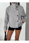 High Collar Short Cashmere Trench Coat - 2