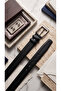 Men's 3-Piece Luxury Faux Leather Accessory Set Gift - Men's Leather Belt, Wallet, and Card Holder - 3