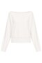 1037 women's boat neck off shoulder batwing long sleeve blouse white - 2