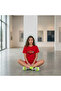 Women's Red Graphic T-Shirt & Shorts Set - 2