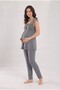 Women's Smoked Lace Maternity Pajama Set with Breastfeeding Detail - 5