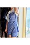 Women's Blue Floral Top & Shorts Set - 4