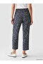 Lcw Everyday Navy Blue Patterned Women's Capri Pants with Elastic Waist - 3
